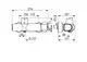 Brausebatterie von HANSA, schematische Darstellung mit Maßangaben. Exemplarische Installation ohne weitere Details.